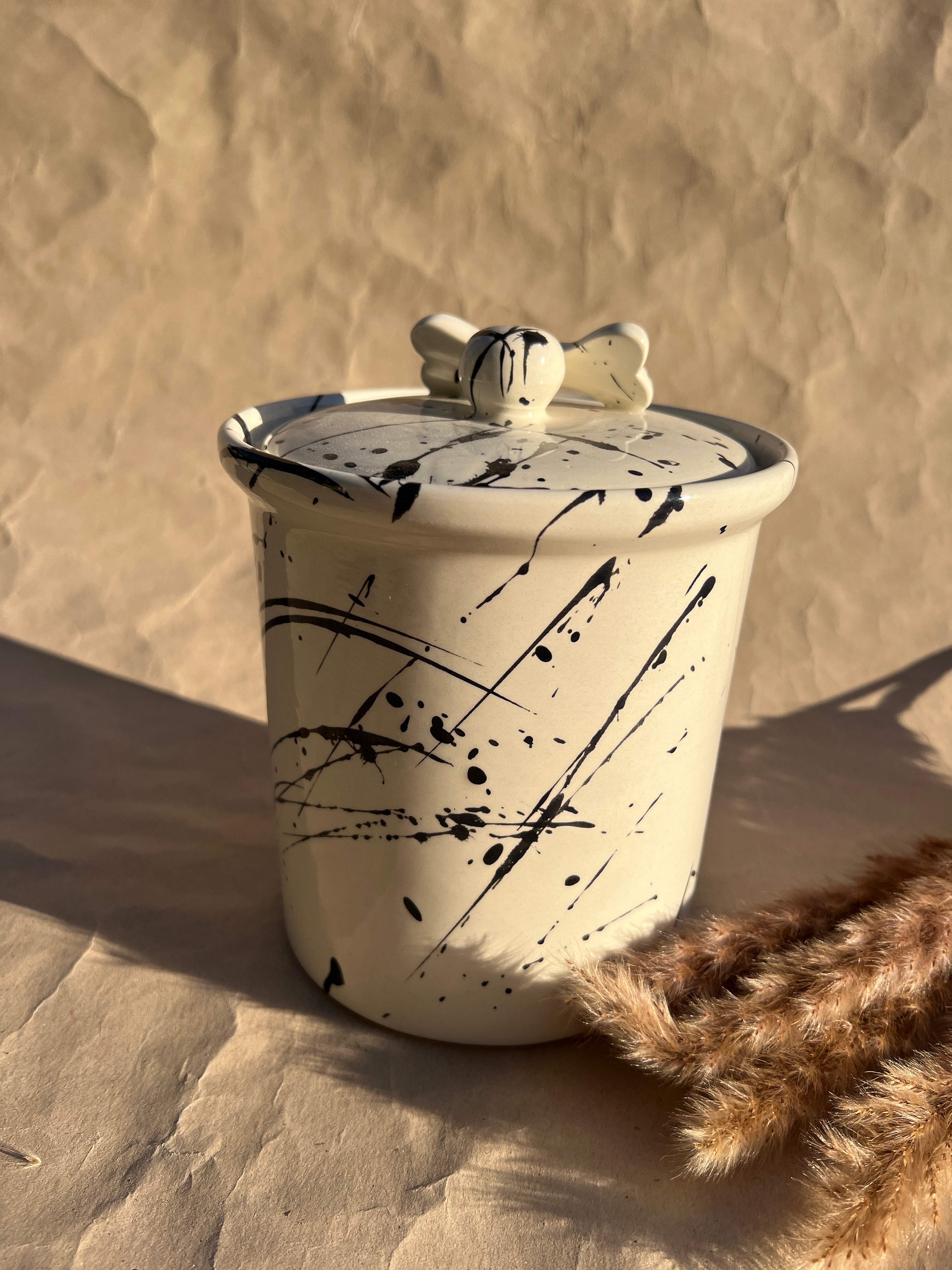 Treat Jar L - Black Splash -