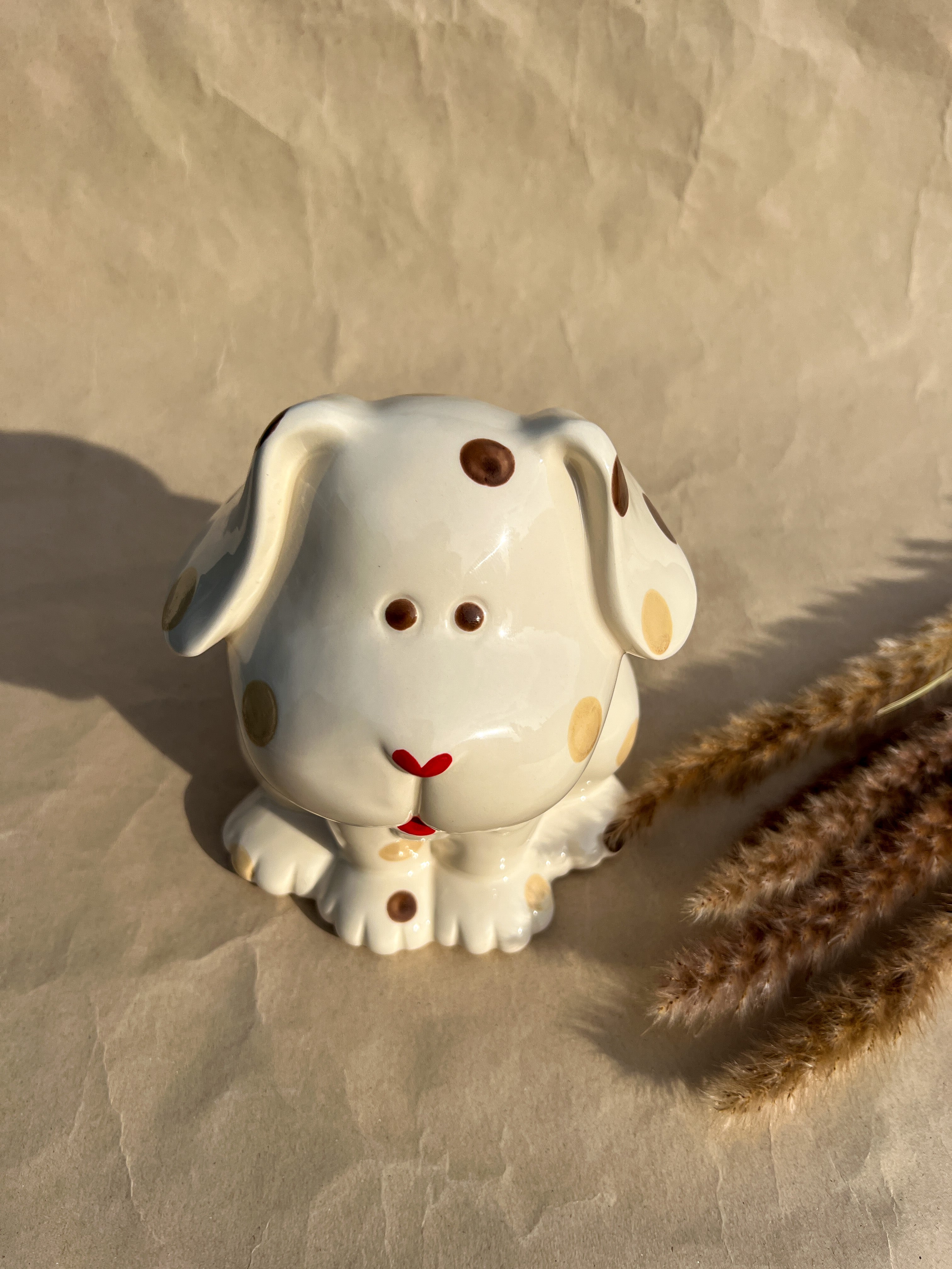Treat Jar - Brown Dots -