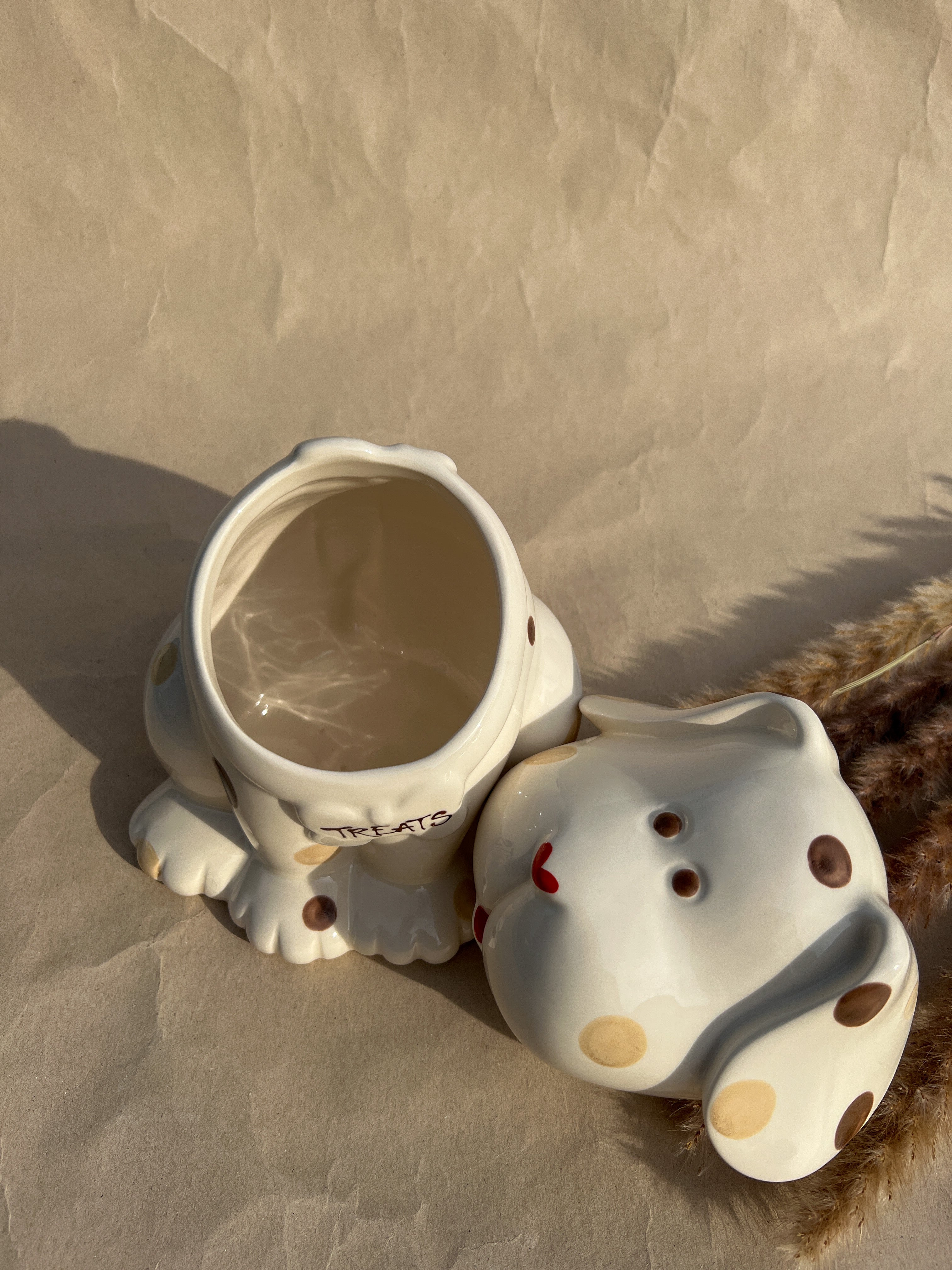 Treat Jar - Brown Dots -