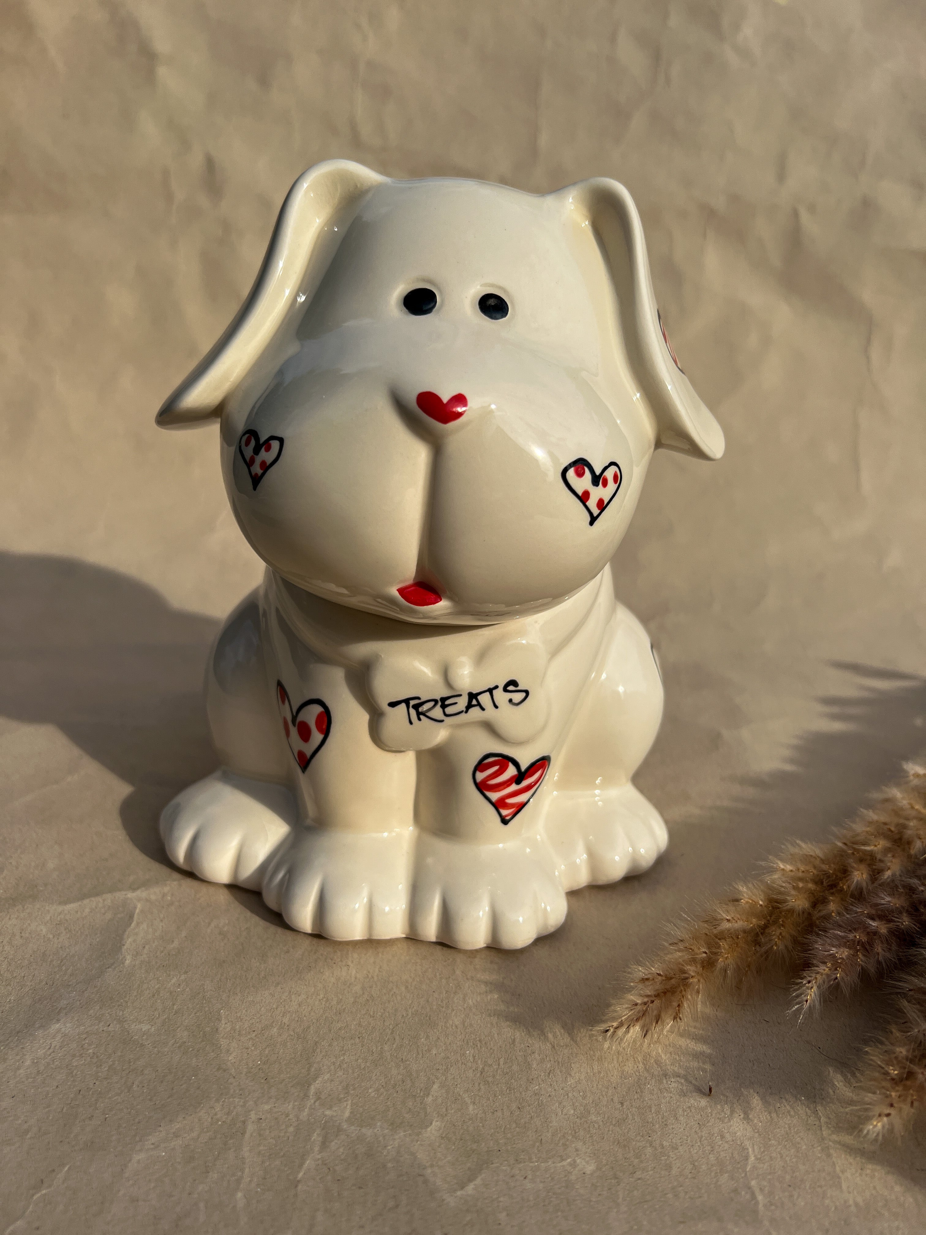 Treat Jar - Hearts - "Dog"