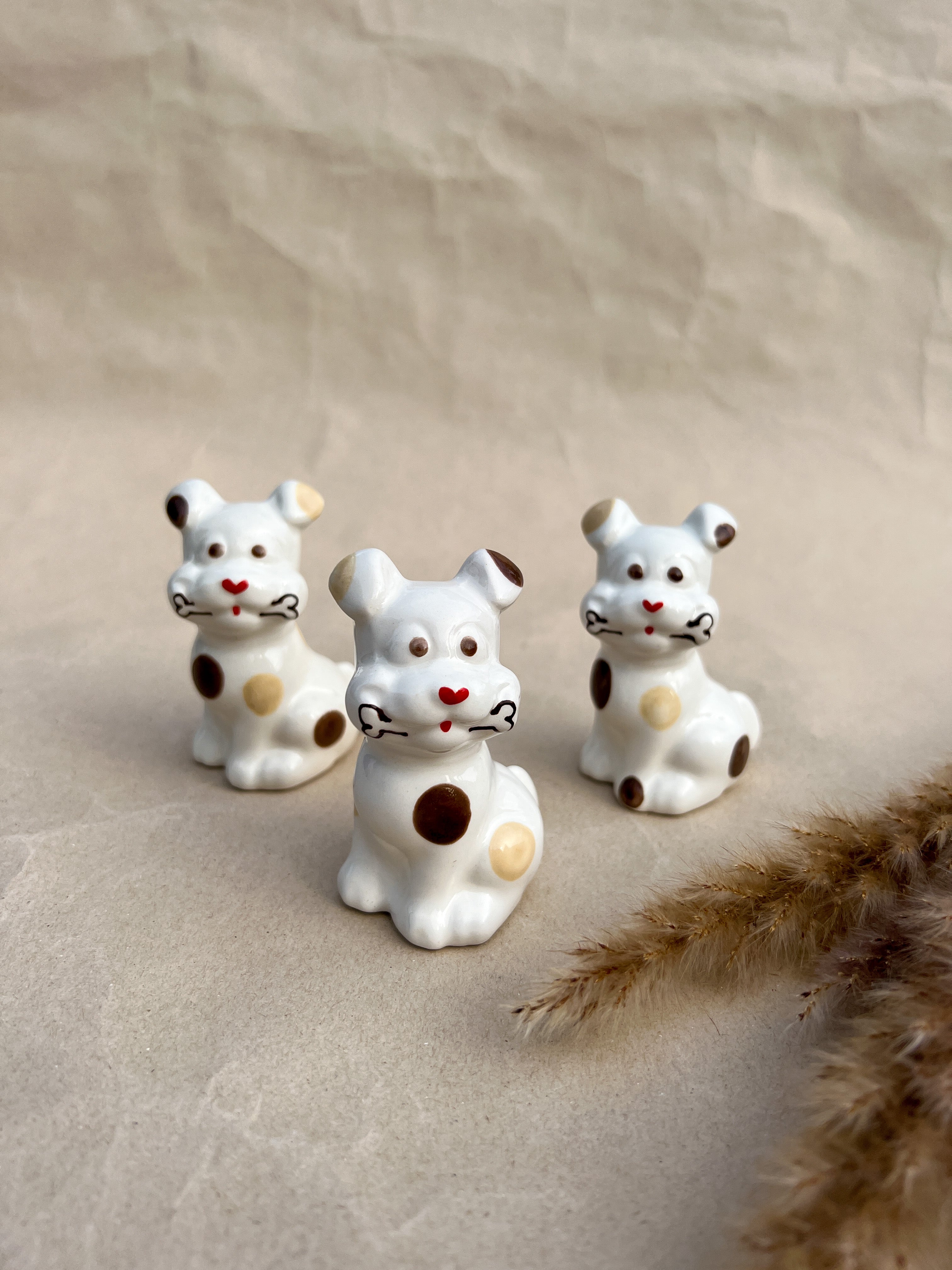 Dog Figure - Brown Dots