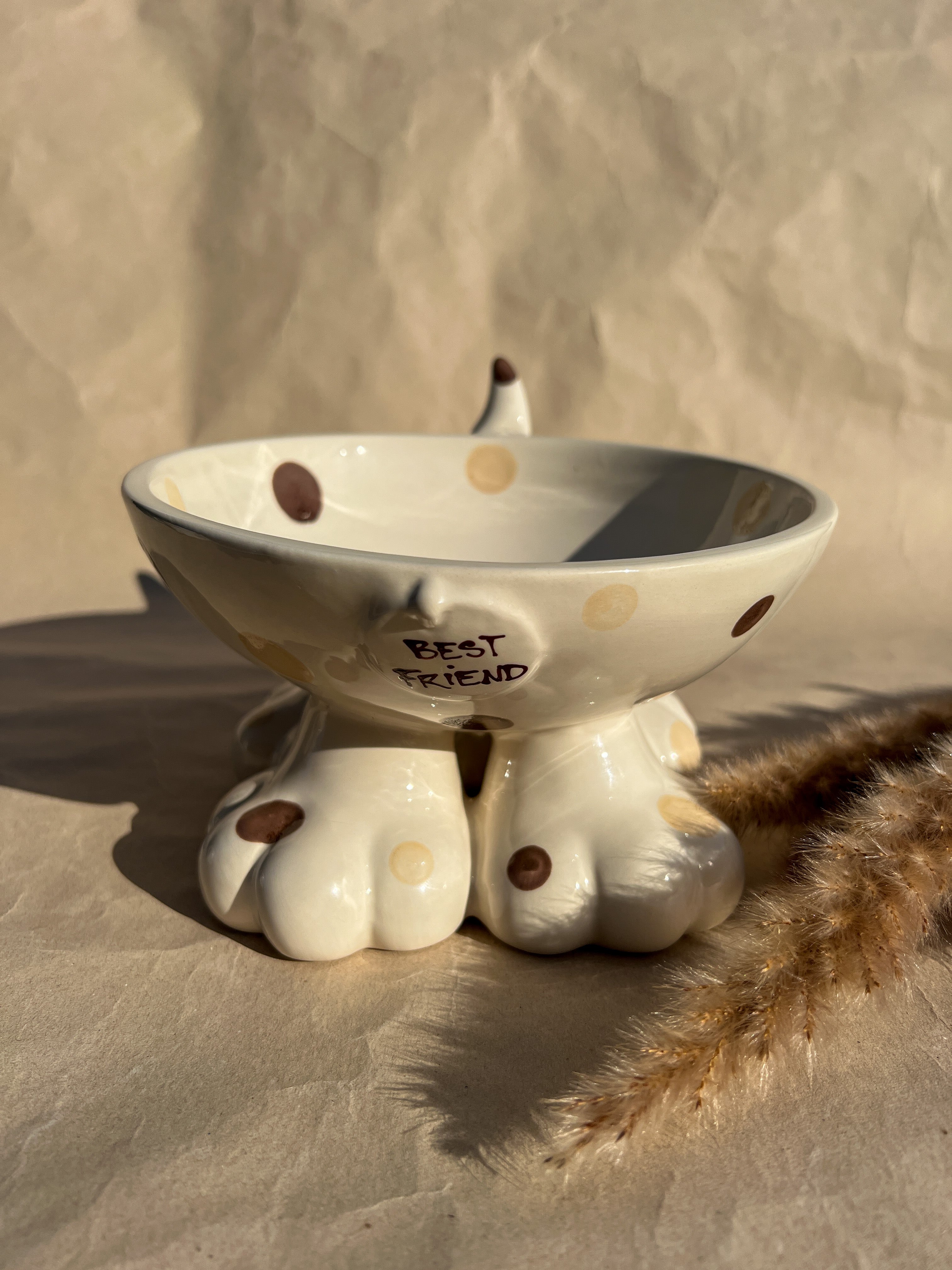 Raised Paws - Brown Dots