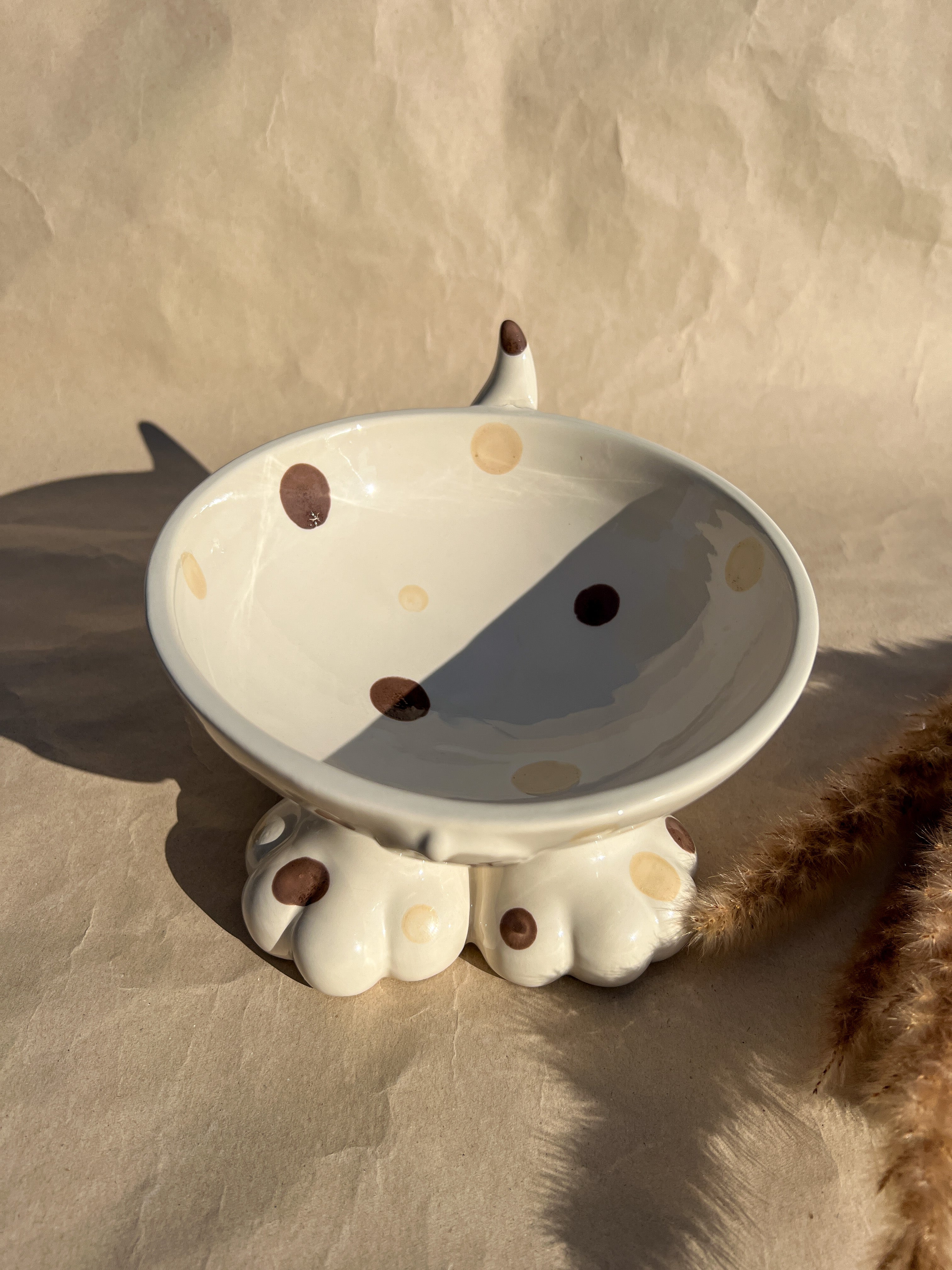 Raised Paws - Brown Dots