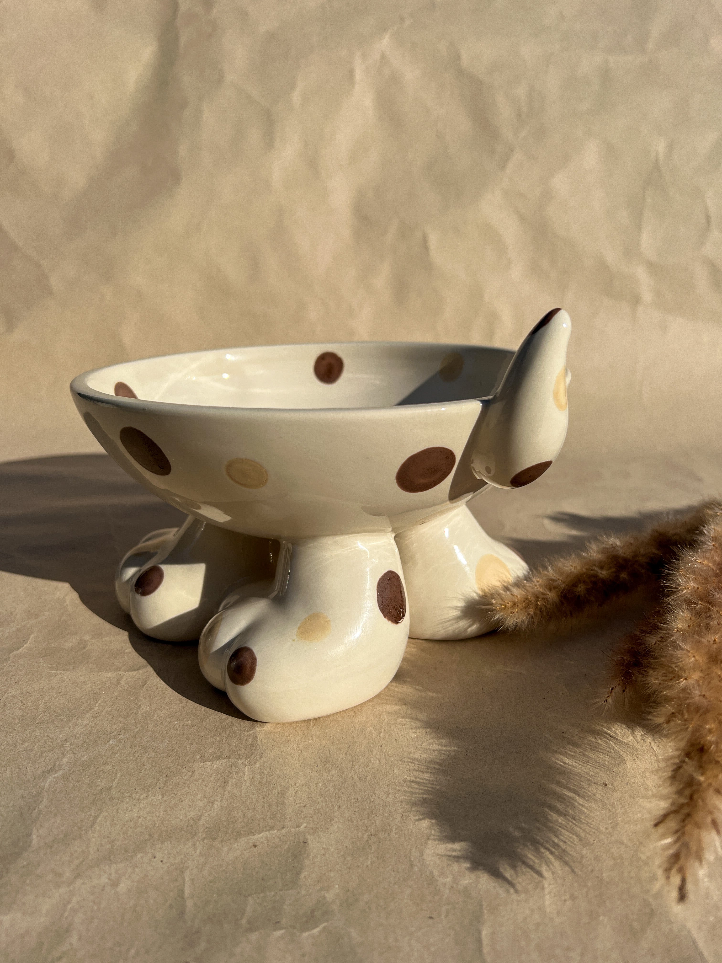 Raised Paws - Brown Dots
