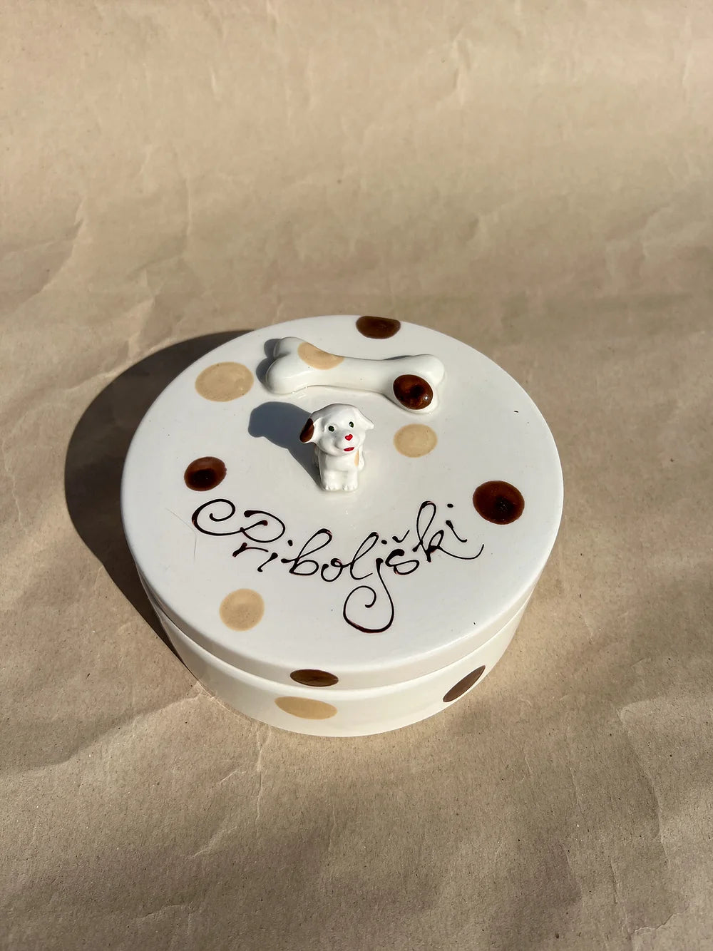 Treats Jar Scooby - Brown Dots -