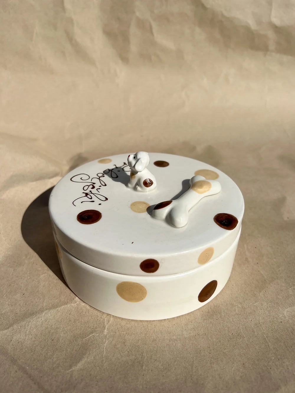 Treats Jar Scooby - Brown Dots -
