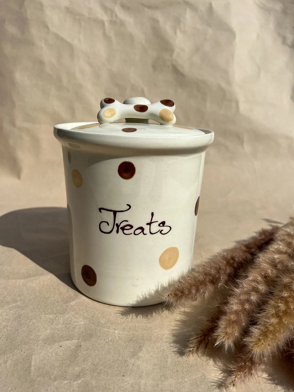 Treats Jar L - Brown Dots - "Treats" (1,3L)
