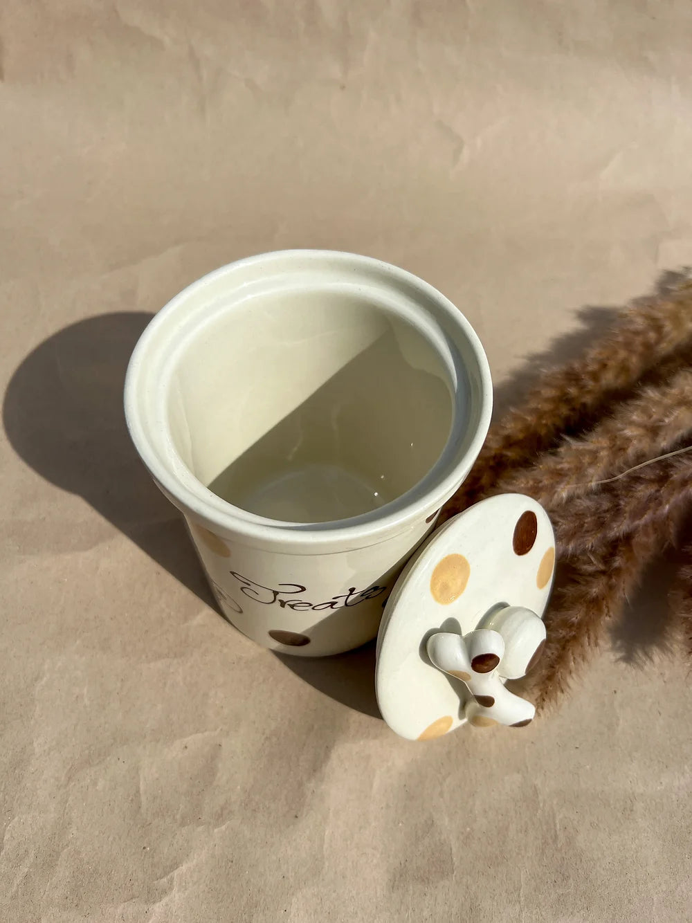 Treats Jar M - Brown Dots / Bones -