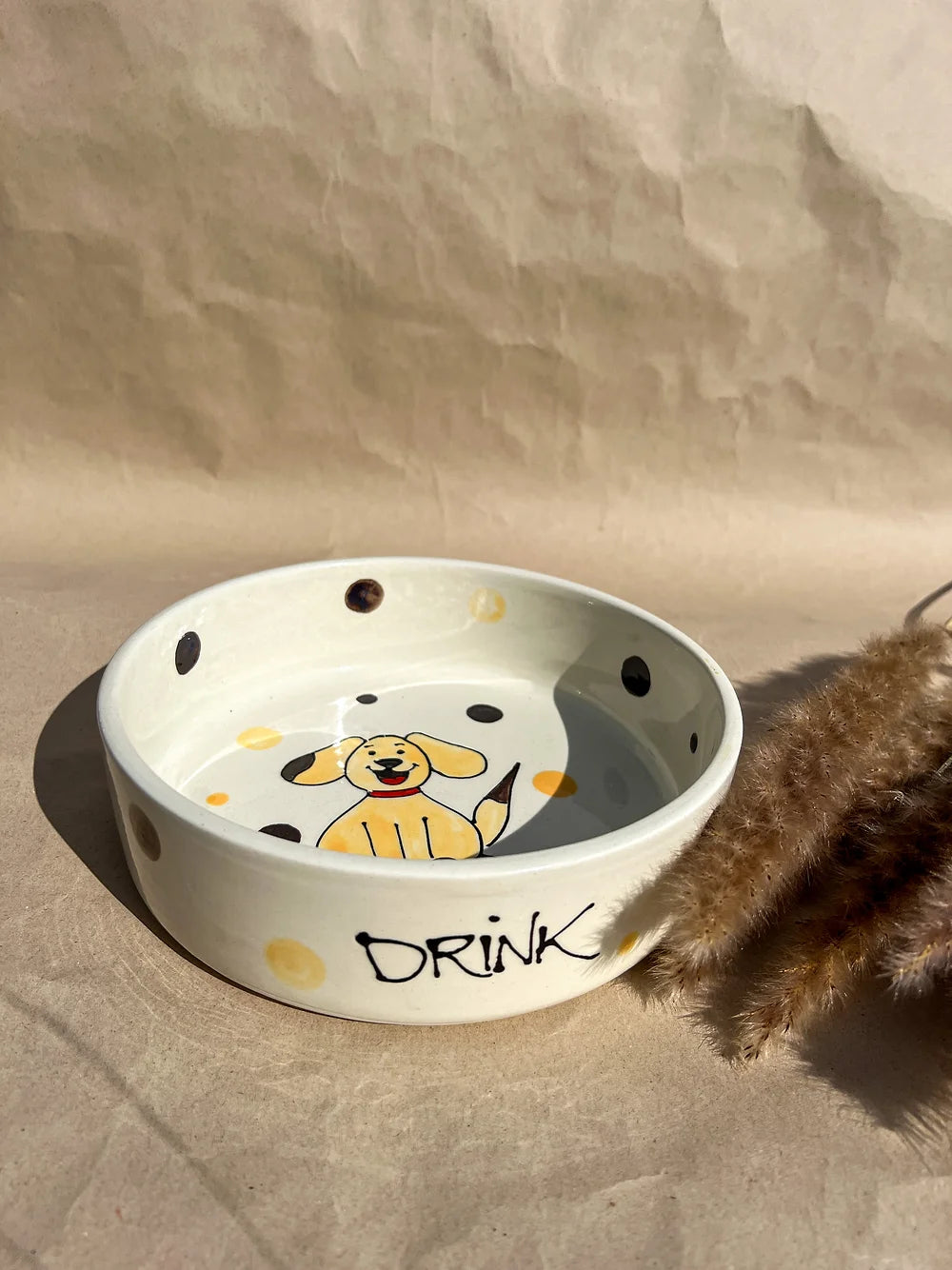 LASSIE - Yellow/Brown Dots + Dog - "Drink" (Volume: 1000ml)